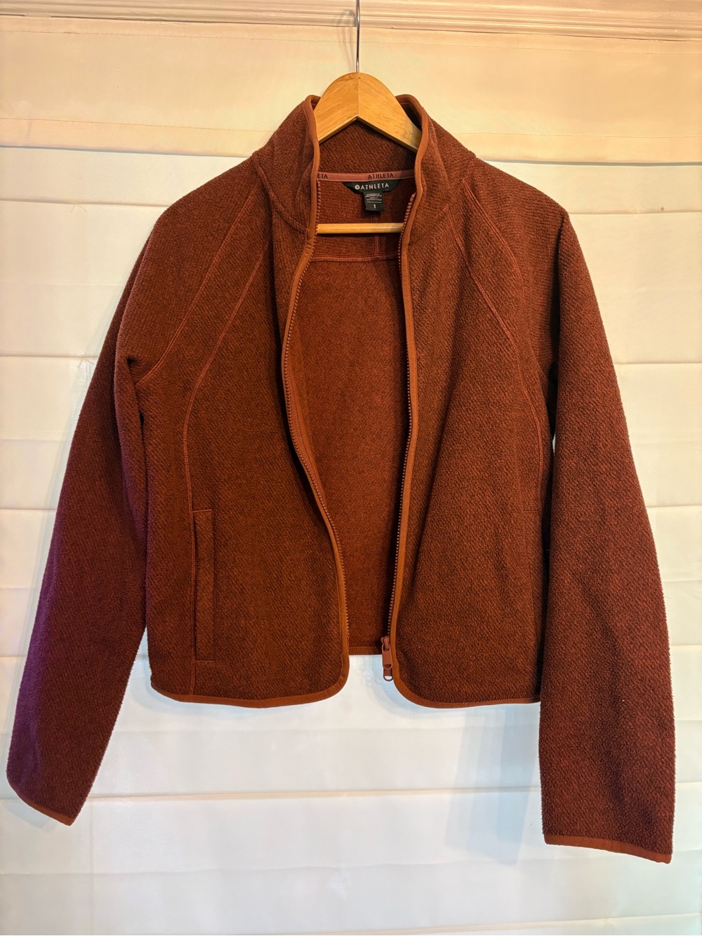 Athleta Russet Brown Full Zip Fleece Jacket